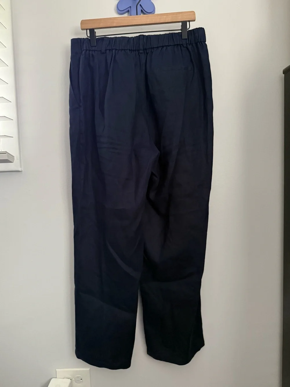 Quince 12 European Linen Pleated Trousers Deep Navy Wide Leg Coastal Beach Relax
